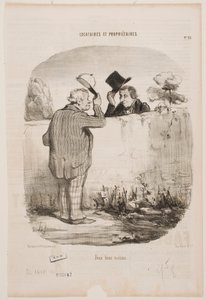 Zwei gute Nachbarn von Honoré Daumier