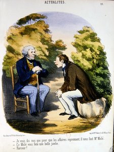 Zwei Männer diskutieren über Politik und die Nützlichkeit des Comte de Mole