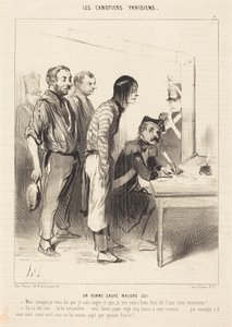 Ein Mann, der gegen seinen Willen gerettet wurde von Honoré Daumier