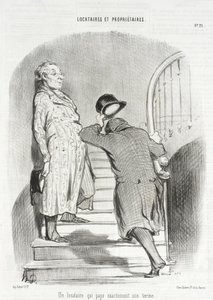Ein Mieter, der seine Miete pünktlich bezahlt von Honoré Daumier