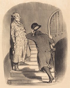 Ein Mieter, der seine Miete pünktlich zahlt von Honoré Daumier
