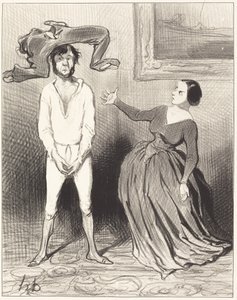 Eine Frau wie ich... einen Knopf annähen?... von Honoré Daumier