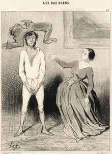 Eine Frau wie ich... einen Knopf wieder annähen?... von Honoré Daumier