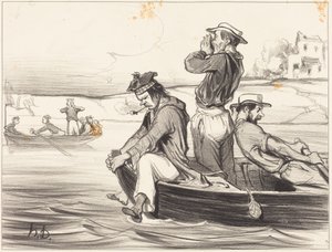 Eine Begegnung auf offener See von Honoré Daumier