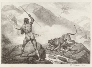 Afrikanischer Jäger von Emile Jean Horace Vernet