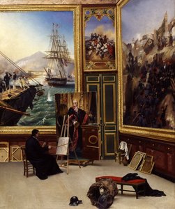Bruder Philippe kopiert das Porträt des Marquis de Fontanes im Versailler Museum von Emile Jean Horace Vernet