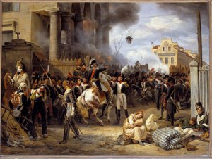 Kampagne von Frankreich: „Die Barriere von Clichy, Verteidigung von Paris am 30.03.1814“. Im Zentrum General Moncey. Gemälde von Émile Horace Vernet (1789-1863) 1820 von Emile Jean Horace Vernet