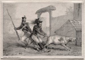 Räuber, haltet fest von Emile Jean Horace Vernet