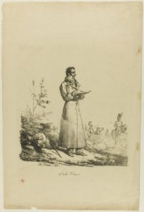 Porträt von Carle Vernet, stehend und zeichnend