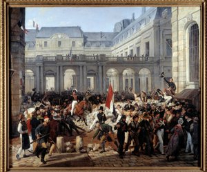 Der Herzog von Orleans verlässt den Königspalast von Emile Jean Horace Vernet