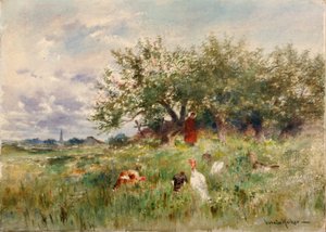 Die Truthähne beobachten von Horatio Walker