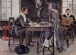 Illustration für Die Brautwerbung von Miles Standish von Henry Wadsworth Longfellow von Howard Chandler (after) Christy