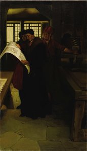 Gutenberg an der Presse, 1902 von Howard Pyle
