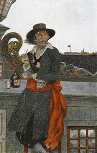 Kidd auf dem Deck der Adventure Galley, frühes 20. Jahrhundert von Howard Pyle