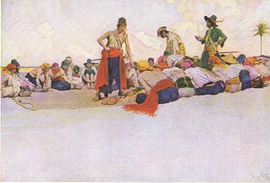 So wurde der Schatz aufgeteilt, aus Howard Pyles Buch der Piraten, veröffentlicht von Harper & Bros, 1921