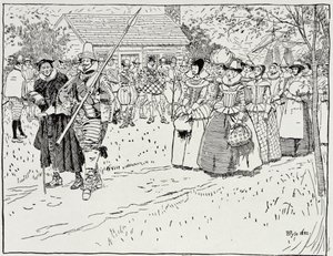 Die Ankunft der jungen Frauen in Jamestown, 1621, aus Harper