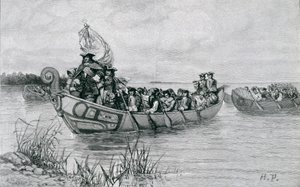 Die Landung von Cadillac, Illustration aus 