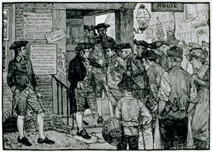 Der Mob versucht, einen Stempelbeamten zum Rücktritt zu zwingen, aus Harper