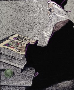 Der Zauberer Merlin. Illustration von Howard Pyle (1853 - 1911), amerikanischer Zeichner, für „Die Geschichte von König Arthur und seinen Rittern“ von Howard Pyle