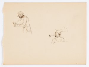 Ohne Titel (Zwei Zeichnungen von Männern) von Howard Russell Butler