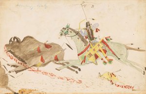 Heulender Wolf jagt Büffel, 1874-75