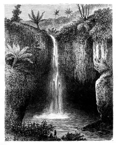 Fall des Flusses, Tondano, Indonesien, 19. Jahrhundert