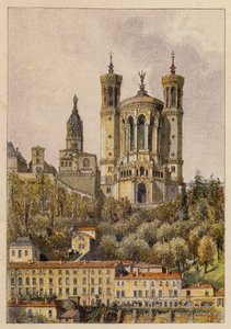 Notre-Dame de Fourvières, Lyon (Farblithografie)