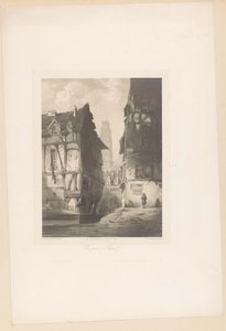 Ansicht von Häusern und der Kathedrale in Rouen
