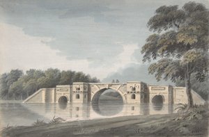 Brücke am Blenheim Palace (recto), York Cathedral (verso) von Hubert Cornish