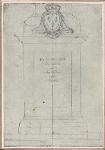 Ein Sockel mit den Waffen des Königs von Frankreich von Hubert Francois Gravelot
