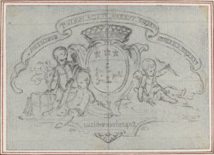 Wappen mit drei Putti