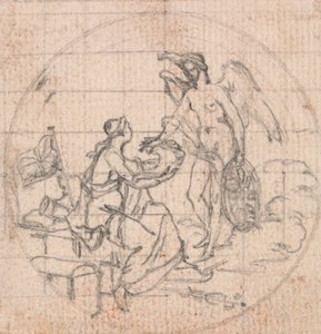 Entwurf für eine Medaille: Figur von Britannia (?) und Fortuna (?) oder Victoria (?)