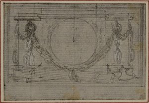 Studie für En Tête Vignette in Tacitus "Tibère, ou Les Six Premiers Livres des Annales", Buch II von Hubert Francois Gravelot
