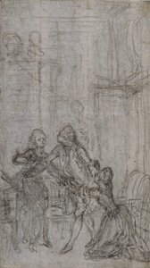 Studie für Vignette-Frontispiz in Charles-Simon Favarts "L