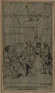 Studie für Vignette-Frontispiz von Colles "La Partie de Chasse de Henri IV", Akt III