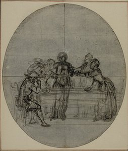 Studie für eine nie veröffentlichte zweite Ausgabe von Colles "La Partie de Chasse de Henri IV", Akt III, Szene 10