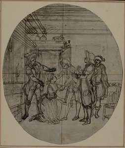 Studie für eine nie veröffentlichte zweite Ausgabe von Colles "La Partie de Chasse de Henri IV", Akt III, Szene 11