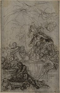 Studie für eine Illustration in Tacitus "Tibère, ou Les Six Premiers Livres des Annales", Buch IV, Band 2, 1. Studie von Hubert Francois Gravelot