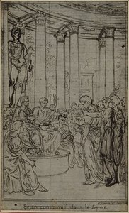 Studie für eine Illustration in Tacitus "Tibère, ou Les Six Premiers Livres des Annales", Buch V, Bd. 3, 2. Studie von Hubert Francois Gravelot