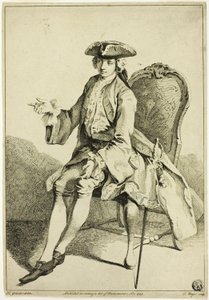 Junger Seigneur sitzend von Hubert Francois Gravelot
