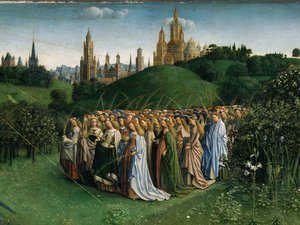 Die Anbetung des mystischen Lammes (Detail) von Hubert & Jan van (1390 1441) Eyck