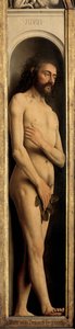 Adam, Detail vom linken Flügel des Genter Altars von Hubert & Jan van (1390 1441) Eyck