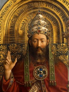 Detail von Gott dem Vater, zentrales Panel des Genter Altars von Hubert & Jan van (1390 1441) Eyck