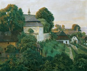 An der Klostermauer in Opocno (früher auch Opocen; deutsch Opotschno), Tschechien