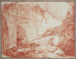 Zeichner in den Ruinen des Palatin von Hubert Robert