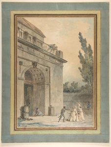 Besucher verlassen ein Gefängnis von Hubert Robert