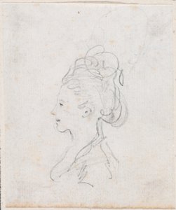 Kopf einer jungen Frau im Profil von Hubert Robert