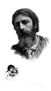 Hubert Herkomer, deutsch-britischer Künstler, und seine Kinder, um 1880-1882 von Hubert von Herkomer