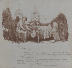 Einladung zu einem Benefizessen von Hubert von Herkomer an Thomas Agnew von Hubert von Herkomer