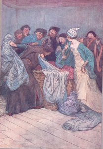 Schämen Sie sich nicht? Lassen Sie die Kleidung in Ruhe, Illustration aus Die lustigen Weiber von Windsor, 1910 von Hugh Thomson